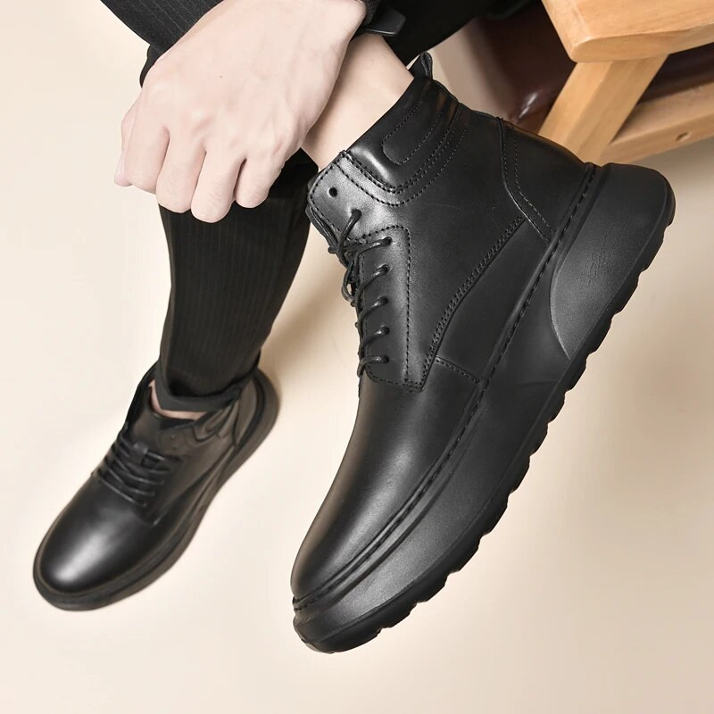 Cizme din piele pentru bărbați Cizme casual de modă Pantofi din pentru bărbați Talpă exterioară confortabilă și durabilă Cizme pentru bărbați pentru exterior Pantofi clasici pentru bărbați noi