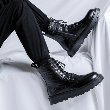 Ανδρικές μπότες μοτοσικλέτας μόδας Αντιολισθητικά φορητά μαύρα παπούτσια από  Ψηλό τοπ Cowboy Boot Όμορφο Business Botas Zapato