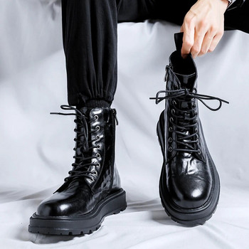 Ανδρικές μπότες μοτοσικλέτας μόδας Αντιολισθητικά φορητά μαύρα παπούτσια από  Ψηλό τοπ Cowboy Boot Όμορφο Business Botas Zapato