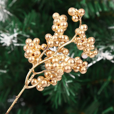 10 бр. 7-инчови коледни бляскави стъбла от плодове Изкуствени коледни мотки за орнаменти за коледно дърво Направи си сам коледен венец Декорация на дома