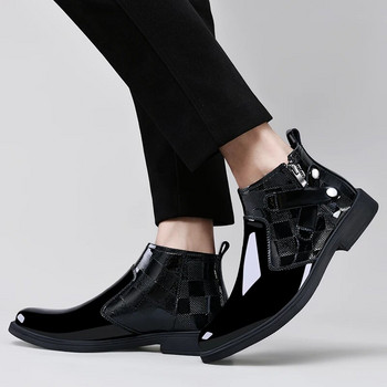 Ανδρικά παπούτσια Casual Επαγγελματικό Chelsea Χοντρό Σόλα Σχεδιαστής Luxury Trends Καθρέφτης Πρόσωπο Δερμάτινα Χειμερινά ζεστά μποτάκια Νέα