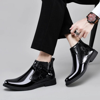 Ανδρικά παπούτσια Casual Επαγγελματικό Chelsea Χοντρό Σόλα Σχεδιαστής Luxury Trends Καθρέφτης Πρόσωπο Δερμάτινα Χειμερινά ζεστά μποτάκια Νέα