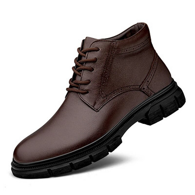 Daudzpusīgi vīriešu puszābaki Ērti ar biezu zoli Chelsea zābaki āra zābaki ar augstu augšdaļu Modes valkājami biznesa apavi