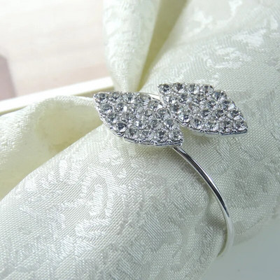 6 τμχ/ παρτίδα Flower πετσέτα δαχτυλίδι Νυφική θήκη χαρτοπετσέτας Μεταλλική χαρτοπετσέτα κύκλος φύλλο χαρτοπετσέτας πόρπη για πάρτι Διακοσμητικό γιορτινό τραπέζι