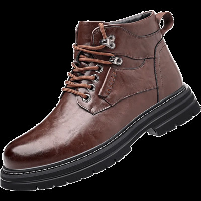 Férfi motoros bakancs téli szabadtéri motorkerékpár Retro stílusú csizma boka, alkalmi üzleti, kopásálló cipő