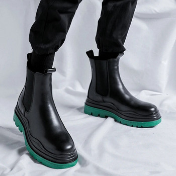 2023 Νέα μόδα δερμάτινα ανδρικά μποτάκια Chelsea, επώνυμα σχεδιαστής Ιταλίας Senior μπότες ανδρικές casual πράσινο σόλα Επαγγελματικά μποτάκια που φοριούνται