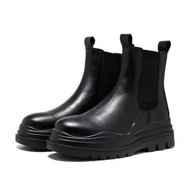 2023. gada jauns modes ādas vīriešu Chelsea zābaki zīmola dizainers Itālijas vecāka gadagājuma vīriešu zābaki, ikdienas zaļas zoles biznesa puszābaki, valkājami