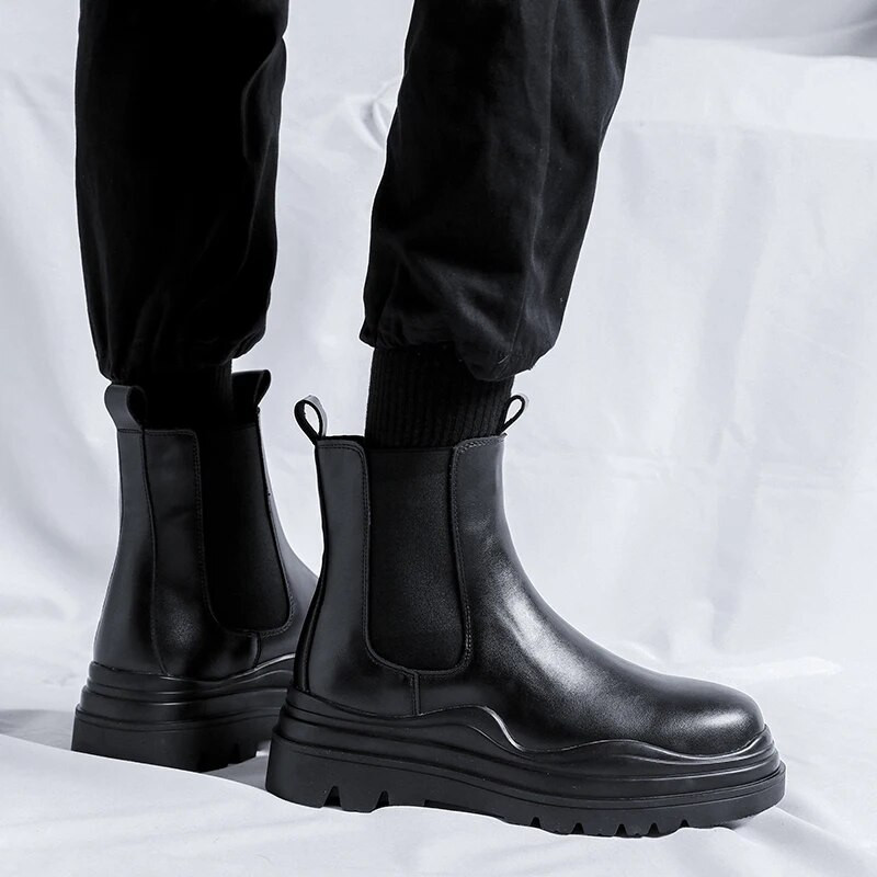 2023. gada jauns modes ādas vīriešu Chelsea zābaki zīmola dizainers Itālijas vecāka gadagājuma vīriešu zābaki, ikdienas zaļas zoles biznesa puszābaki, valkājami