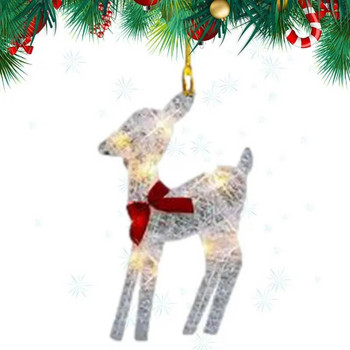 2D орнамент за коледни елени Златна шейна с елени Коледни декорации Весела Коледа Висящ орнамент Коледно дърво Декор за елени