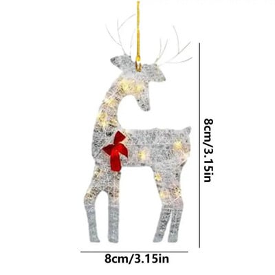 2D jõuluhirvede kaunistused kullast põhjapõdra saani jõulukaunistused Häid jõule rippuvad ehted jõulupuu hirvekaunistused