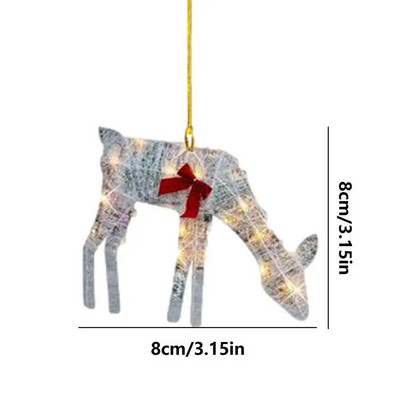 2D jõuluhirvede kaunistused kullast põhjapõdra saani jõulukaunistused Häid jõule rippuvad ehted jõulupuu hirvekaunistused