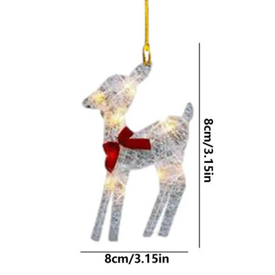 2D jõuluhirvede kaunistused kullast põhjapõdra saani jõulukaunistused Häid jõule rippuvad ehted jõulupuu hirvekaunistused