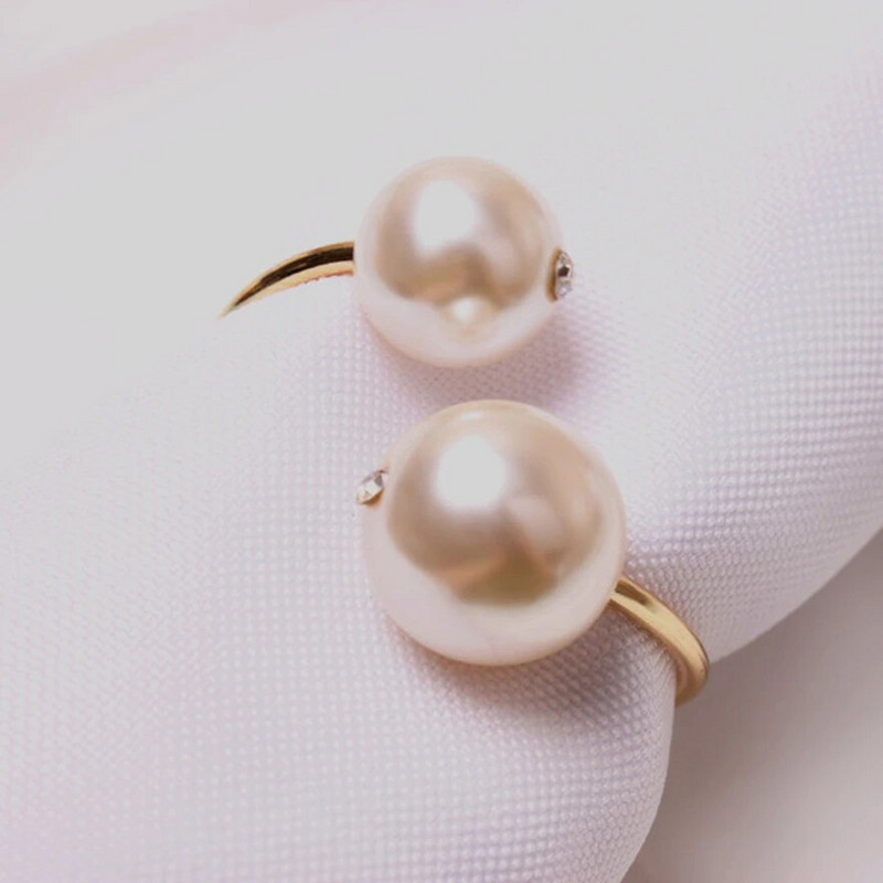 8 τμχ/παρτίδα Δαχτυλίδι γαμήλιας μαργαριτάρι χαρτοπετσέτας μεταλλικό σύνδεσμος χαρτοπετσέτας ημερήσιο πάρτι ξενοδοχείου σερβίτσιο σερβιέτας πόρπη διακόσμηση επιφάνειας εργασίας