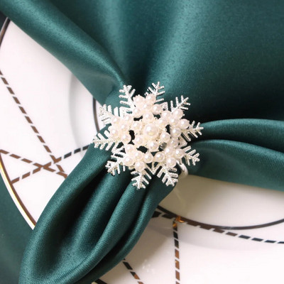 10tk/partii jõulude lumehelbest salvräti sõrmus metallist salvrätiku sõrmus hotelli pühade salvrätik pandla lauanõude kaunistused