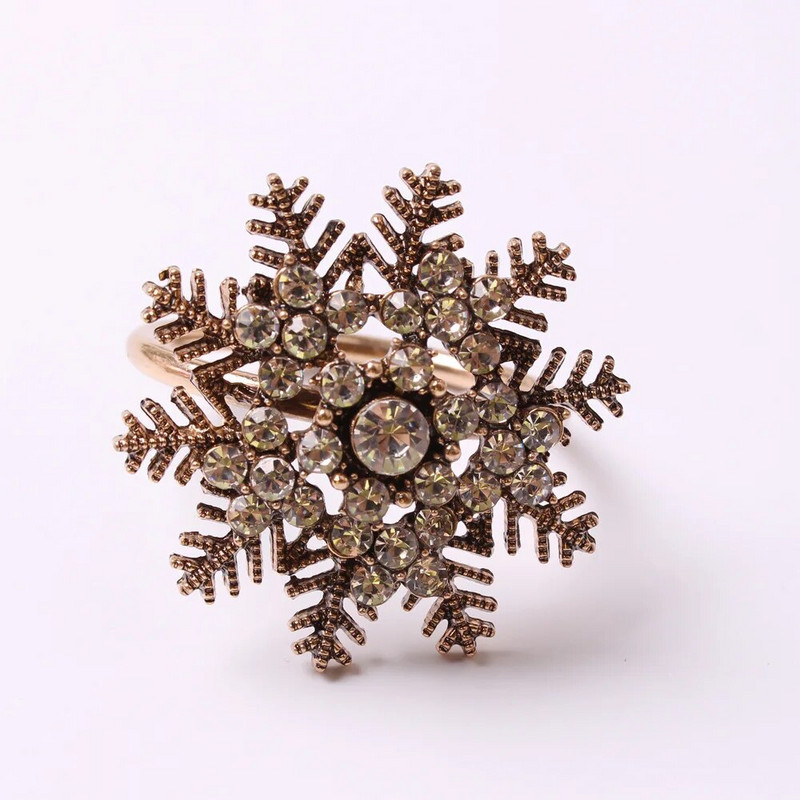 10tk/partii jõulude lumehelbest salvräti sõrmus metallist salvrätiku sõrmus hotelli pühade salvrätik pandla lauanõude kaunistused