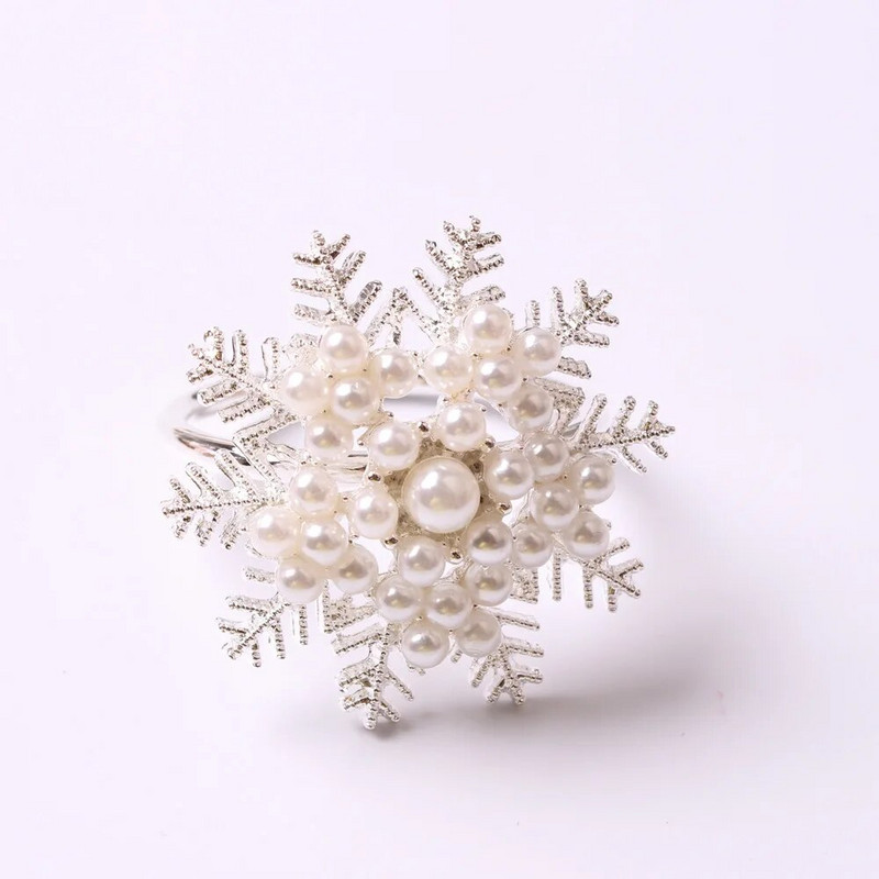 10tk/partii jõulude lumehelbest salvräti sõrmus metallist salvrätiku sõrmus hotelli pühade salvrätik pandla lauanõude kaunistused