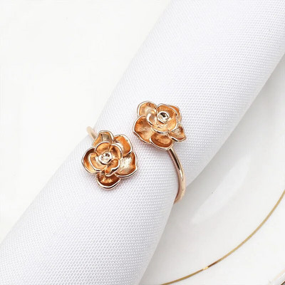 6gab/partija rozā salvešu gredzens atvērta salvete sprādze salvešu gredzens sakausējums mutes auduma gredzens salvešu gredzeni kāzām