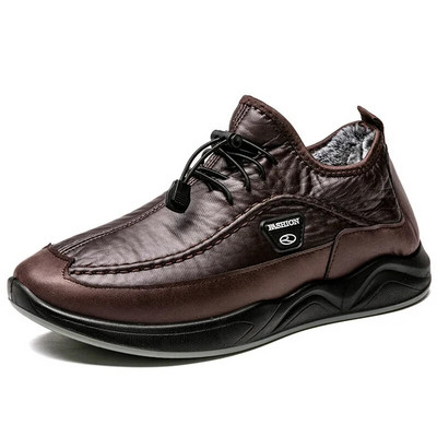 Zīmols Ziemas Vīriešu Zābaki Mikrošķiedras Ādas Sniega Zābaki Vīriešu Plīša Silti Causal Apavi Ūdensizturīgi Vīriešu Zābaki Vīriešu kedas 2023