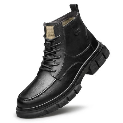 2023. aasta õuesaapad, talvised poolsaapad, nahast meeste saapad, nööriga kõrbesaapad, mugavad soojad karusnahast käsitsi valmistatud saapad