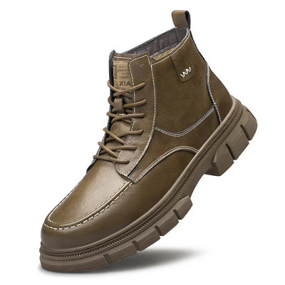 2023. aasta õuesaapad, talvised poolsaapad, nahast meeste saapad, nööriga kõrbesaapad, mugavad soojad karusnahast käsitsi valmistatud saapad