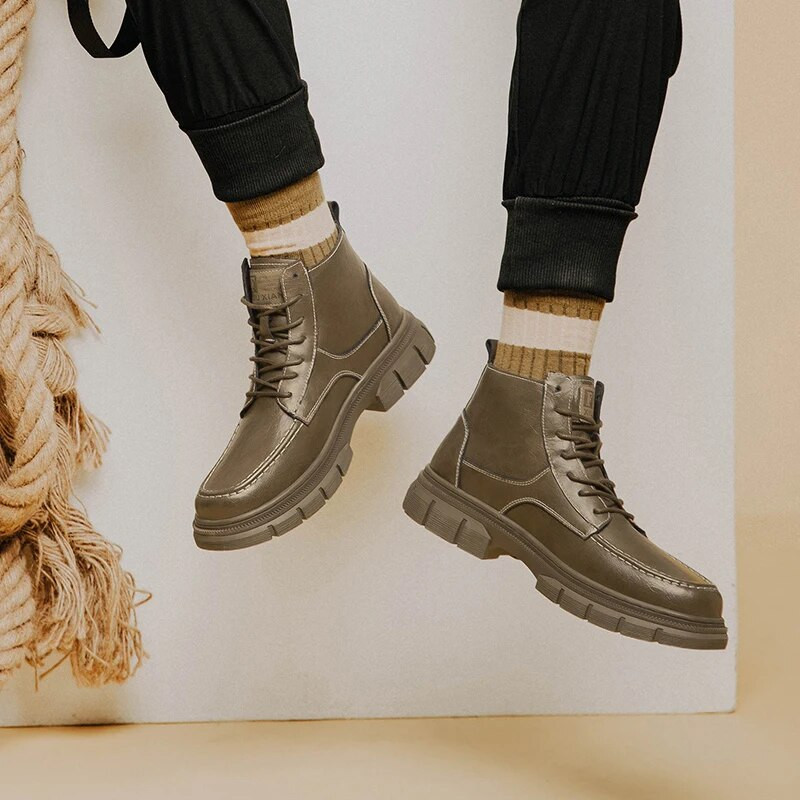 2023. aasta õuesaapad, talvised poolsaapad, nahast meeste saapad, nööriga kõrbesaapad, mugavad soojad karusnahast käsitsi valmistatud saapad