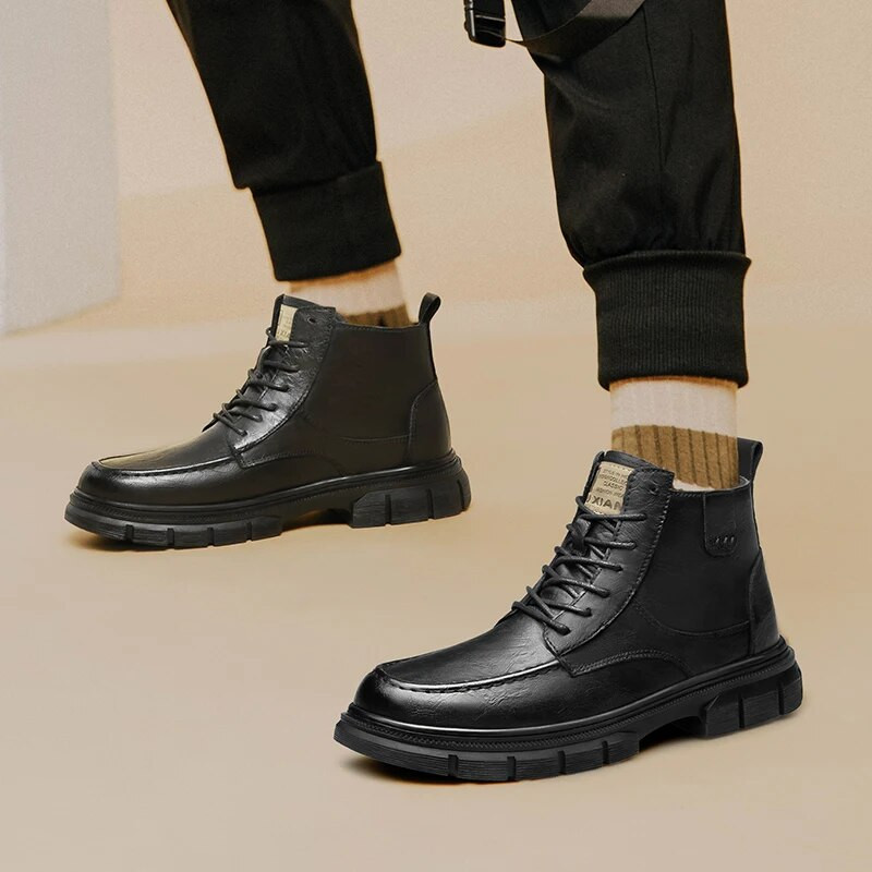 2023. aasta õuesaapad, talvised poolsaapad, nahast meeste saapad, nööriga kõrbesaapad, mugavad soojad karusnahast käsitsi valmistatud saapad