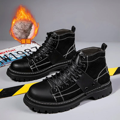 Μόδα μποτάκια εξωτερικού χώρου Μικτά χρώματα Ανδρικά μποτάκια 2023 Casual Υψηλής Ποιότητας Χοντρό Πάτο Ανδρικά Μπότες Μοτοσυκλέτας