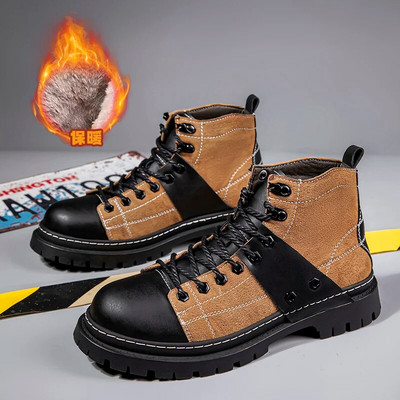 Μόδα μποτάκια εξωτερικού χώρου Μικτά χρώματα Ανδρικά μποτάκια 2023 Casual Υψηλής Ποιότητας Χοντρό Πάτο Ανδρικά Μπότες Μοτοσυκλέτας