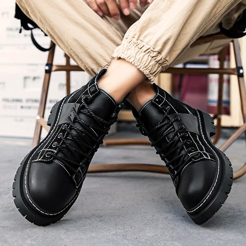 Μόδα μποτάκια εξωτερικού χώρου Μικτά χρώματα Ανδρικά μποτάκια 2023 Casual Υψηλής Ποιότητας Χοντρό Πάτο Ανδρικά Μπότες Μοτοσυκλέτας