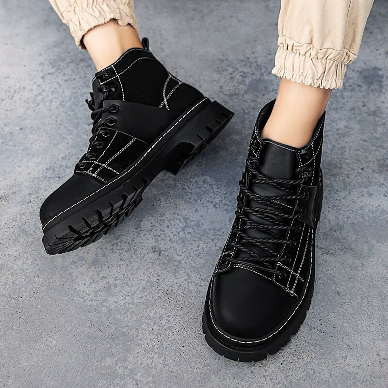 Μόδα μποτάκια εξωτερικού χώρου Μικτά χρώματα Ανδρικά μποτάκια 2023 Casual Υψηλής Ποιότητας Χοντρό Πάτο Ανδρικά Μπότες Μοτοσυκλέτας