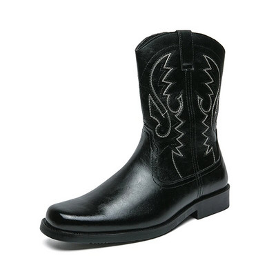 Férfi Új Western Retro Stílusú Farmercsizma Vezető Motorcsizma Magas Csúszásmentes Szerszámcsizma Férfi Kiváló Minőségi Bőrcsizma