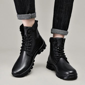 Melni ādas zābaki vīriešiem ziemas zābaki Ūdensnecaurlaidīgi šņorzābaki Īsi puszābaki āra sporta pastaigu alpīnisma ceļojumu apavi