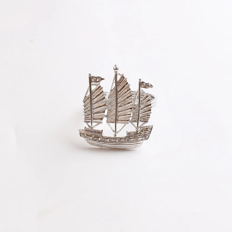 6 tk/partii Pulmarätiku rõngas tsingisulamist purjesalvrätikulukk koduaksessuaarid paadisalvrätikulukk