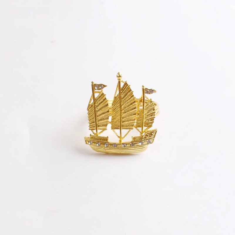 6 tk/partii Pulmarätiku rõngas tsingisulamist purjesalvrätikulukk koduaksessuaarid paadisalvrätikulukk