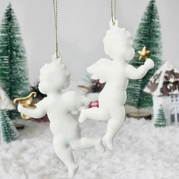 Χριστουγεννιάτικο Σιδερένιο Στολίδι Αγγέλου Χριστουγεννιάτικο Δέντρο Κρεμαστό Κρεμαστό Διακόσμηση Εκλεκτές χειροτεχνίες με λευκούς αγγέλους Χριστουγεννιάτικα δώρα Πρωτοχρονιάς