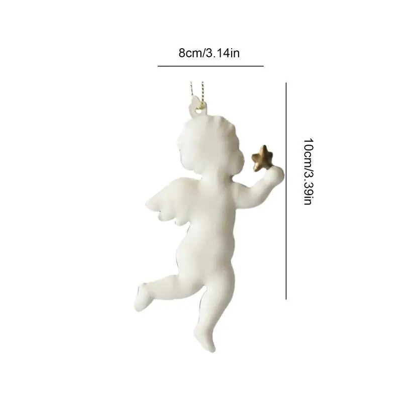 Χριστουγεννιάτικο Σιδερένιο Στολίδι Αγγέλου Χριστουγεννιάτικο Δέντρο Κρεμαστό Κρεμαστό Διακόσμηση Εκλεκτές χειροτεχνίες με λευκούς αγγέλους Χριστουγεννιάτικα δώρα Πρωτοχρονιάς