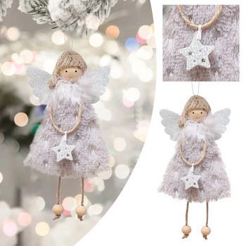 Коледен ангел Момиче Кукла Висулка Ангелски орнаменти за коледно дърво Орнамент за полилей Висяща украса за Нова година 2024
