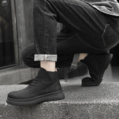 Μποτάκια ταξιδιού εξωτερικού χώρου Ανδρικά ζεστά βελούδινα μποτάκια Αντιολισθητικές μπότες χιονιού Tooling Πολυτελή μάρκα μπότες Walk Υποδήματα