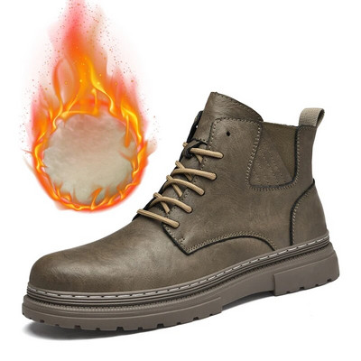 Μποτάκια ταξιδιού εξωτερικού χώρου Ανδρικά ζεστά βελούδινα μποτάκια Αντιολισθητικές μπότες χιονιού Tooling Πολυτελή μάρκα μπότες Walk Υποδήματα