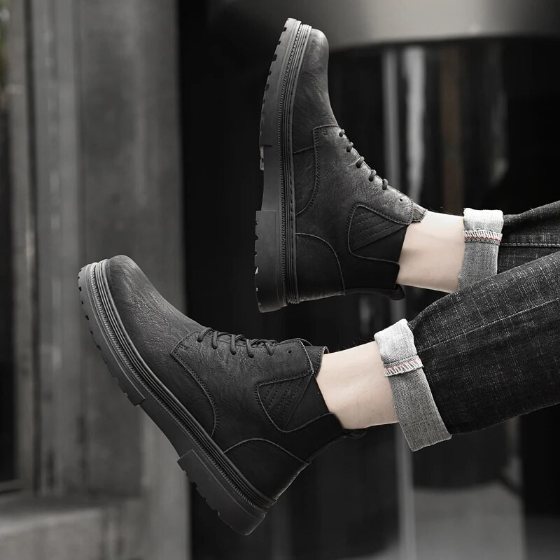 Μποτάκια ταξιδιού εξωτερικού χώρου Ανδρικά ζεστά βελούδινα μποτάκια Αντιολισθητικές μπότες χιονιού Tooling Πολυτελή μάρκα μπότες Walk Υποδήματα