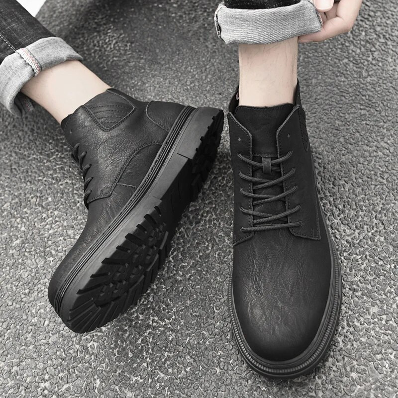 Μποτάκια ταξιδιού εξωτερικού χώρου Ανδρικά ζεστά βελούδινα μποτάκια Αντιολισθητικές μπότες χιονιού Tooling Πολυτελή μάρκα μπότες Walk Υποδήματα