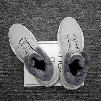 Мъжки зимни есенни ботуши за сняг Топли ежедневни обувки до глезена Високи масивни маратонки Мъжки външни обувки Леки мъжки обувки с дебело дъно