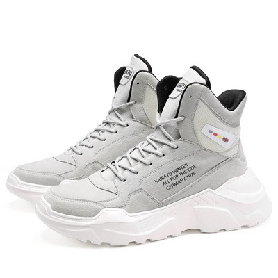 Vīriešu ziemas rudens Sniega zābaki Silti potītes Ikdienas apavi ar augstu augšdaļu, kuplas kedas Vīriešu āra apavi Viegli vīriešu apavi ar biezu apakšu