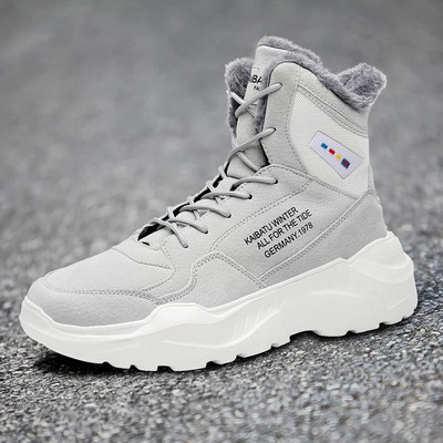 Vīriešu ziemas rudens Sniega zābaki Silti potītes Ikdienas apavi ar augstu augšdaļu, kuplas kedas Vīriešu āra apavi Viegli vīriešu apavi ar biezu apakšu