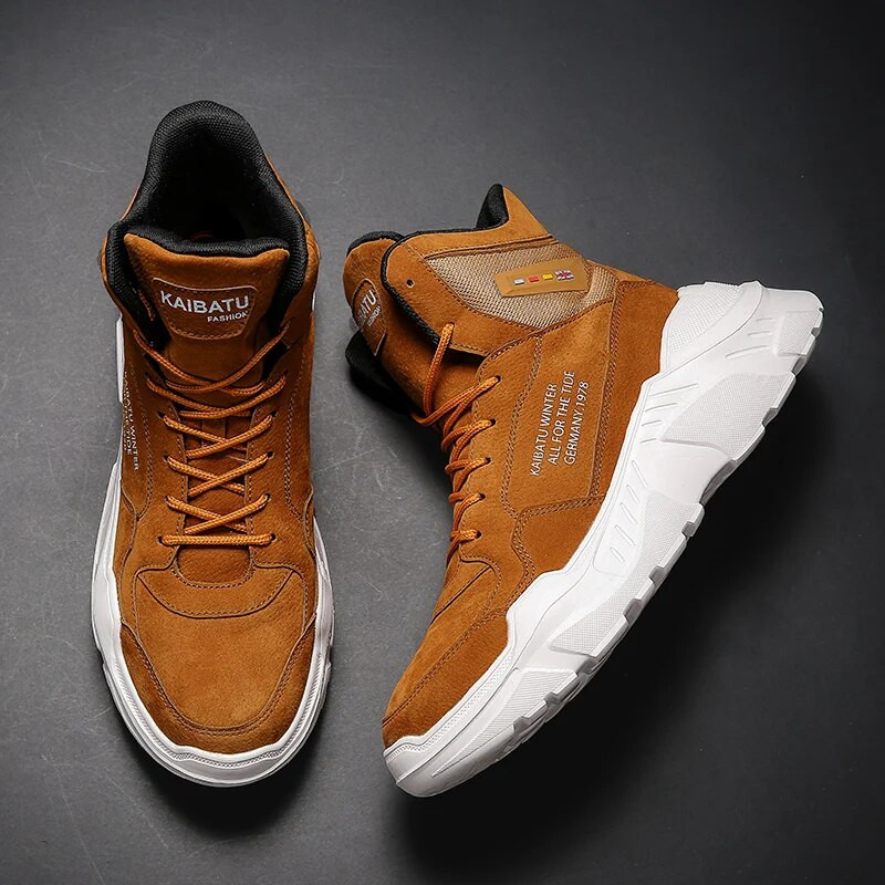 Vīriešu ziemas rudens Sniega zābaki Silti potītes Ikdienas apavi ar augstu augšdaļu, kuplas kedas Vīriešu āra apavi Viegli vīriešu apavi ar biezu apakšu