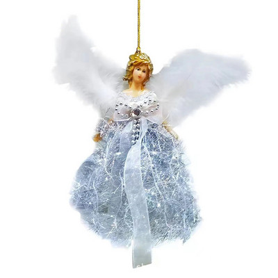 Ziemassvētku bērnu kulonu rotaļlieta eņģelis, kas piešķir Ziemassvētku gaisotni mājām kamīna iekšpuses dekorēšanai. Ideāla dāvana mazam bērnam