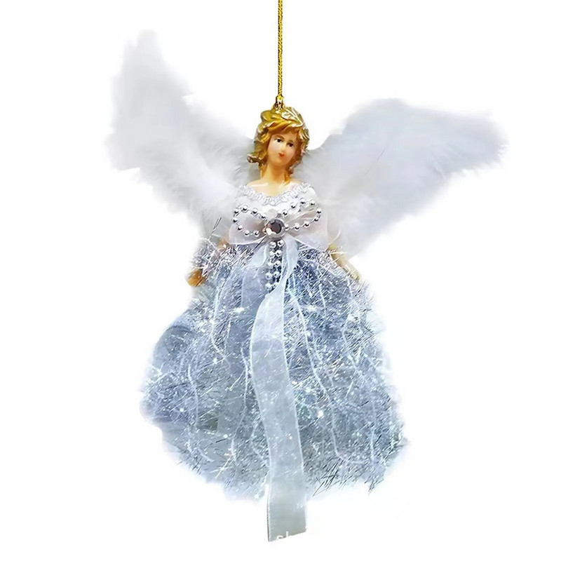 Ziemassvētku bērnu kulonu rotaļlieta eņģelis, kas piešķir Ziemassvētku gaisotni mājām kamīna iekšpuses dekorēšanai. Ideāla dāvana mazam bērnam