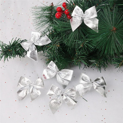 12GAB Ziemassvētku eglītes piekarināms kulons Krāsaini Ziemassvētku mini bantītes Ziemassvētku eglīšu rotājumiem Bērniem Dāvanas Amatniecība