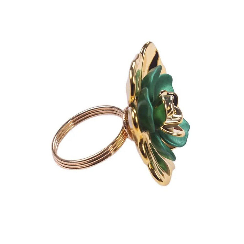 6 τμχ/παρτίδα SHSEJA Fashion Ppkin Πολυτελείας Εστιατόριο Πόρπη με χαρτοπετσέτα Ξενοδοχείο με δαχτυλίδι με λουλούδια Δαχτυλίδι επιφάνειας εργασίας