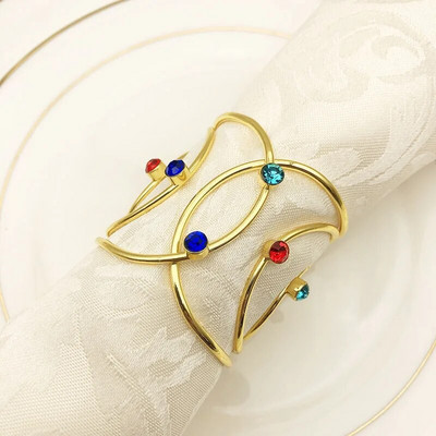 6tk/partii Hotel Western salvrätirõngas Metallist salvrätipandlaga teemantsuu riidest rõngaga, mis sobib pulmapeoks